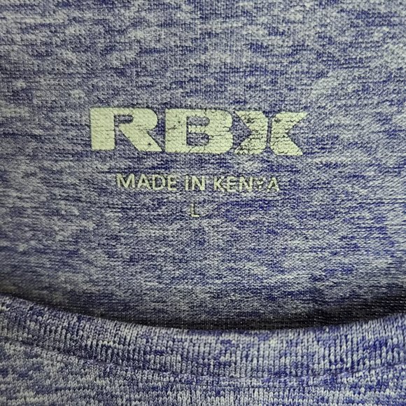 RBX Top Large Heather Purple Stretch Active Shirt Gym - Picture 6 of 7